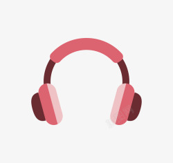 粉红色耳机手绘图素材