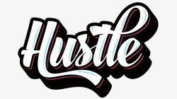 hustlehustle英文艺术字高清图片