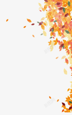 秋叶设计秋叶漂浮高清图片