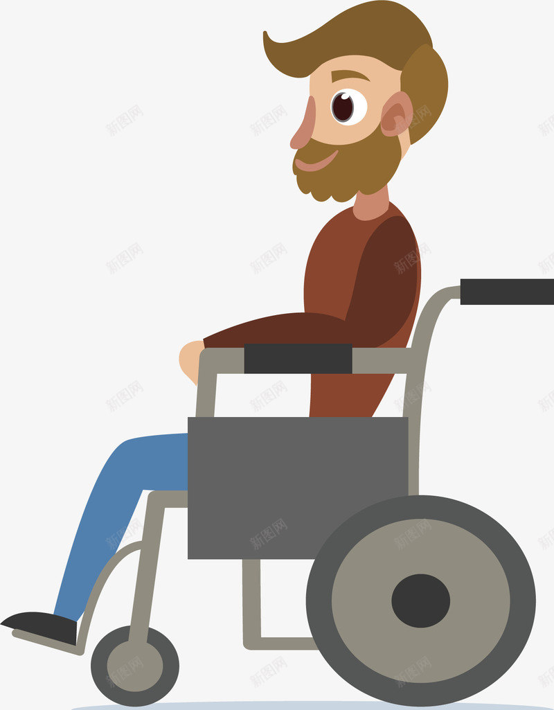 坐在轮椅上的病人矢量图ai免抠素材_88icon https://88icon.com 医疗 医疗护理 病人 矢量png 轮椅 轮椅病人 矢量图