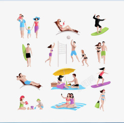 卡通海滩运动项目素材
