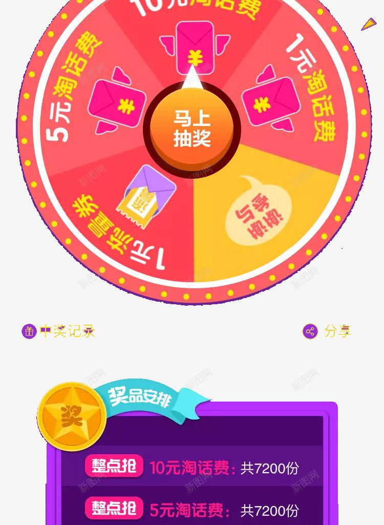 充话费送10元png免抠素材_88icon https://88icon.com APP弹出页 APP页面 H5弹出页面 卡通 扁平化 话费抽奖