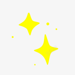 四角星矢量图片卡通黄色四角星星高清图片