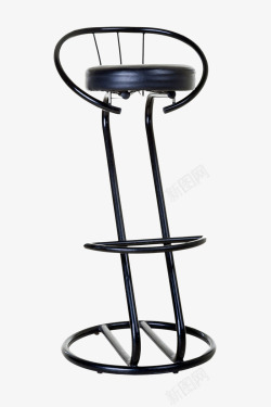 高脚椅黑色金属高脚椅子高清图片