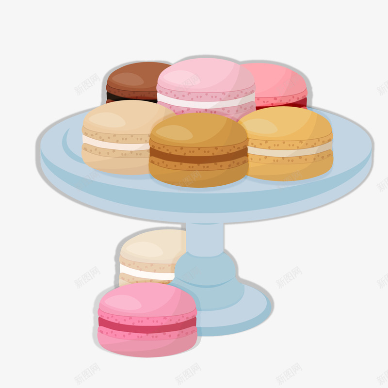 高脚盘子里的马卡龙矢量图ai免抠素材_88icon https://88icon.com 下午茶 天猫吃货节 甜品 美食 马卡龙 矢量图