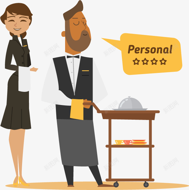 插画餐厅服务员推车矢量图ai免抠素材_88icon https://88icon.com 五星级餐厅 推车 插画 服务员 矢量素材 素材 餐厅服务员 餐饮 矢量图