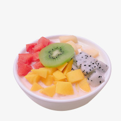 酸奶芒果实物美味美食水果捞高清图片