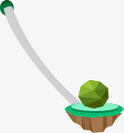 带桥的浮空岛和绿球卡通png免抠素材_88icon https://88icon.com 卡通