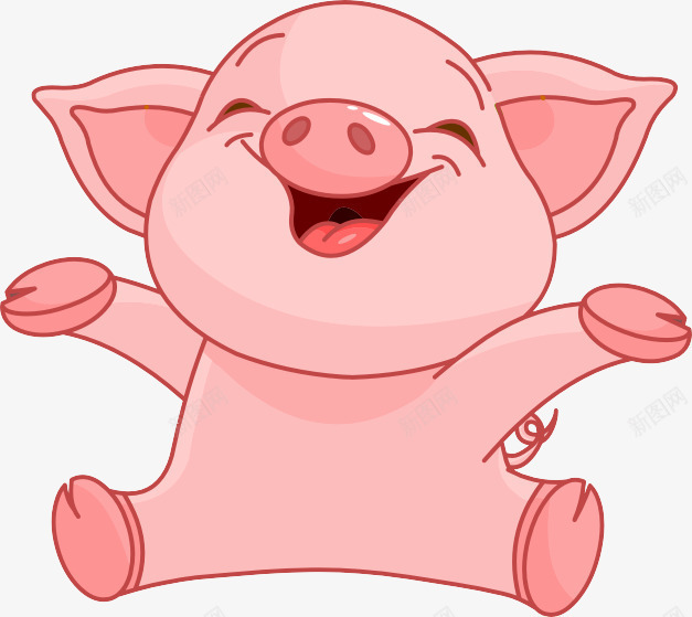 卡通小猪png免抠素材_88icon https://88icon.com 动物 卡通小肥猪 大肥猪 猪 猪崽 笑 粉色