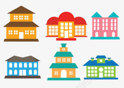 彩色住宅房子平面卡通高清图片