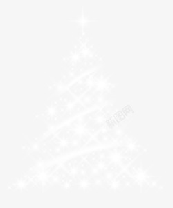 唯美圣诞树圣诞节白色圣诞树高清图片