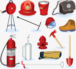 消防铁锹消防安全工具矢量图高清图片