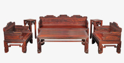 中式传统客厅红木沙发椅六件套素材