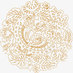 欧式花卉复古花纹线条装饰图案矢量图高清图片