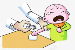 宝宝预防接种卡通插图素材