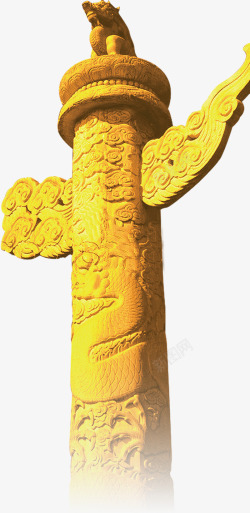金色石柱欢度国庆素材