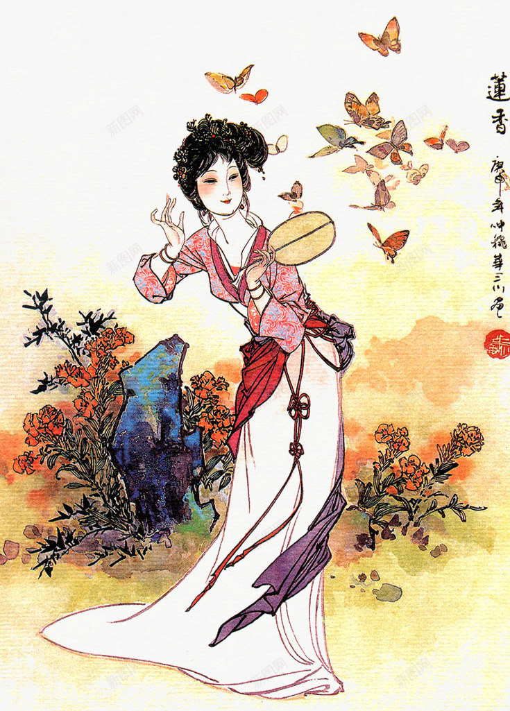 工笔人物画png免抠素材_88icon https://88icon.com 中国画 典雅端庄 古代女子 唯美 国画美女 美女 美女肖像画