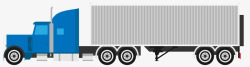灰色矩形集装箱卡通卡车矢量图素材