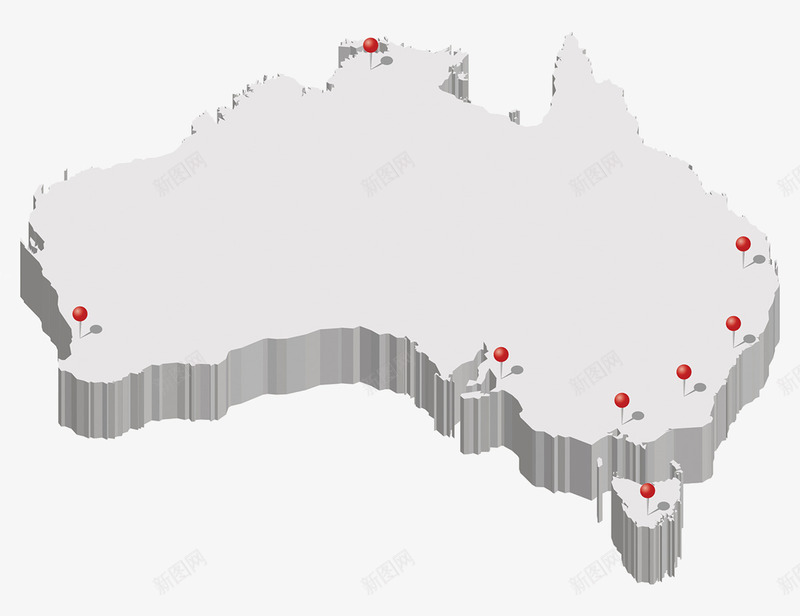 澳大利亚立体地图png免抠素材_88icon https://88icon.com 大洋洲 澳大利亚地图 目的地 立体地图