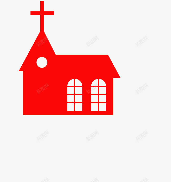 十字架房子png免抠素材_88icon https://88icon.com 一个 一栋 十字架 卡通 房子 手绘 简图 红色