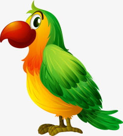 平面鹦鹉素材卡通手绘彩色鹦鹉高清图片