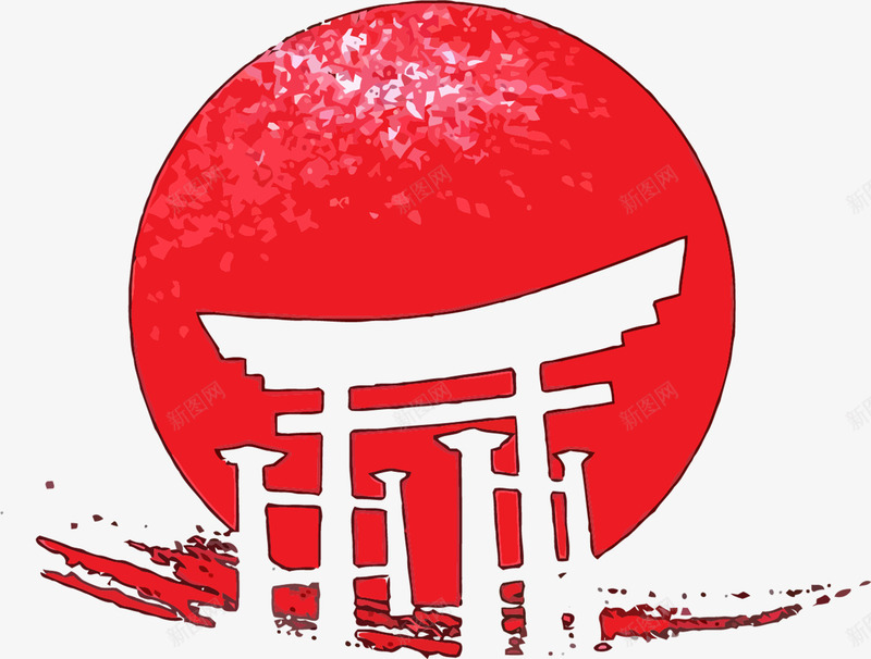 日本神社png免抠素材_88icon https://88icon.com 旅游 日式 日本 日风 红色