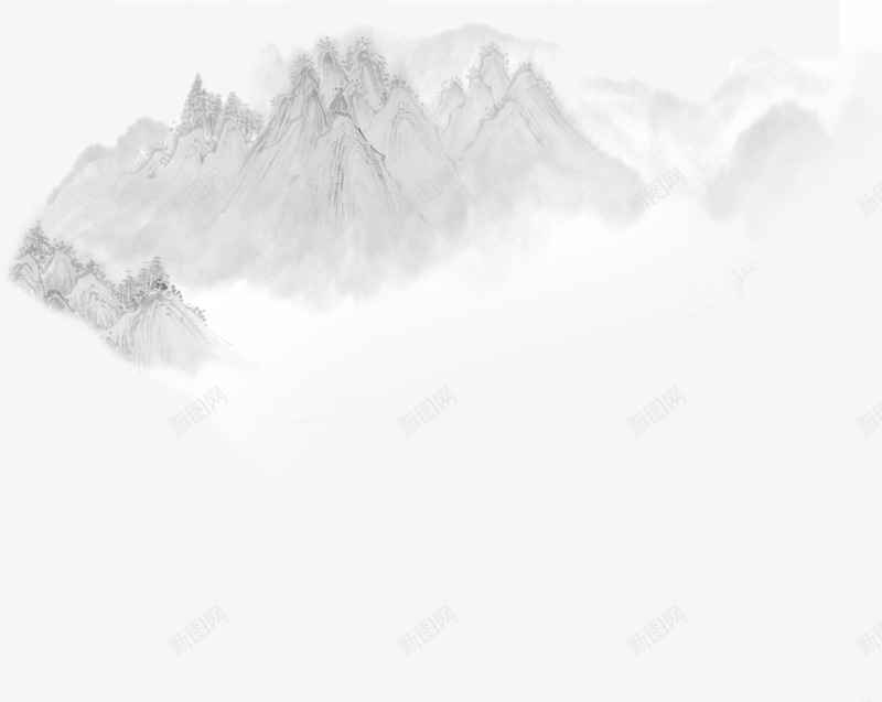 水墨高山风景唯美png免抠素材_88icon https://88icon.com 水墨 风景 高山