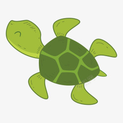 世界海洋日卡通海龟矢量图素材