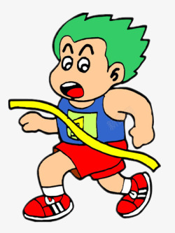 冲向终点的运动员素材