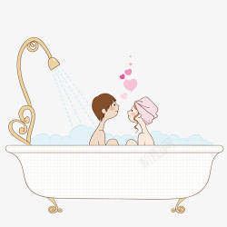 洗澡的情侣一起洗澡的情侣高清图片