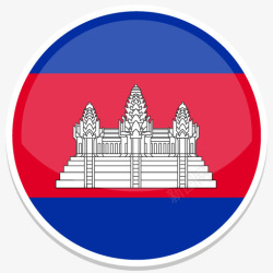 Cambodia柬埔寨平圆世界国旗图标集高清图片