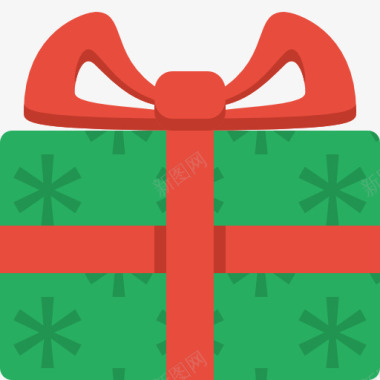 白色礼物盒子绿色礼物盒子圣诞盒子图标图标
