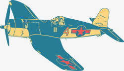 复古卡通风二战时期飞机矢量图素材