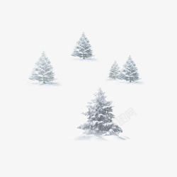冬季雪景边框PNG矢量图冬天松树高清图片