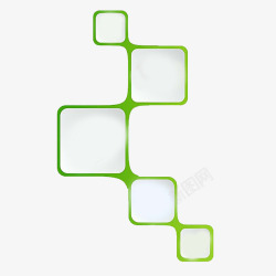 绿色矩形交叉PPT装饰图案素材