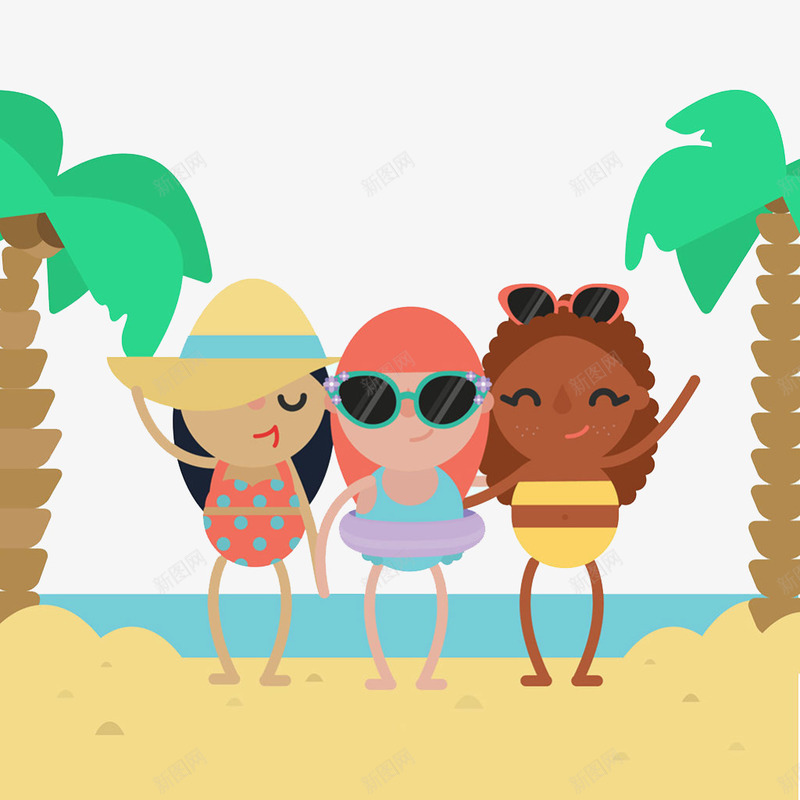 夏日卡通人物png免抠素材_88icon https://88icon.com 女人 帽子 旅游 沙滩 沙滩上的女人 海边