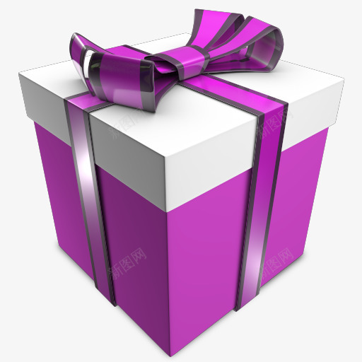 紫色礼物盒png免抠素材_88icon https://88icon.com 包装盒子 手绘礼物盒 盒子 紫色盒子 送礼