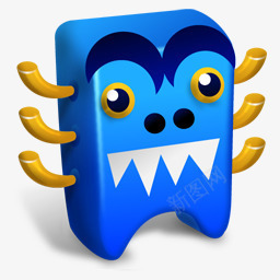 牙齿形状卡通怪物电脑图标图标