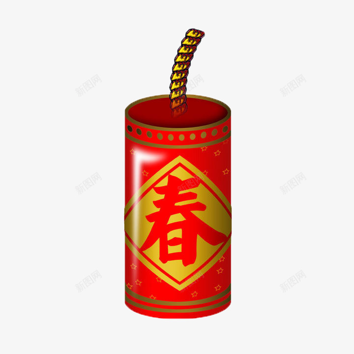 一个鞭炮png免抠素材_88icon https://88icon.com 习俗 新年 春节 鞭炮