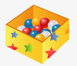 一盒子的彩色小球玩具素材
