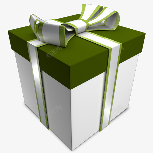 礼物包装盒子png免抠素材_88icon https://88icon.com 白色 盒子 礼物盒 绿色