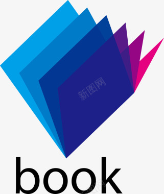 创意折纸标签书本logo图标图标