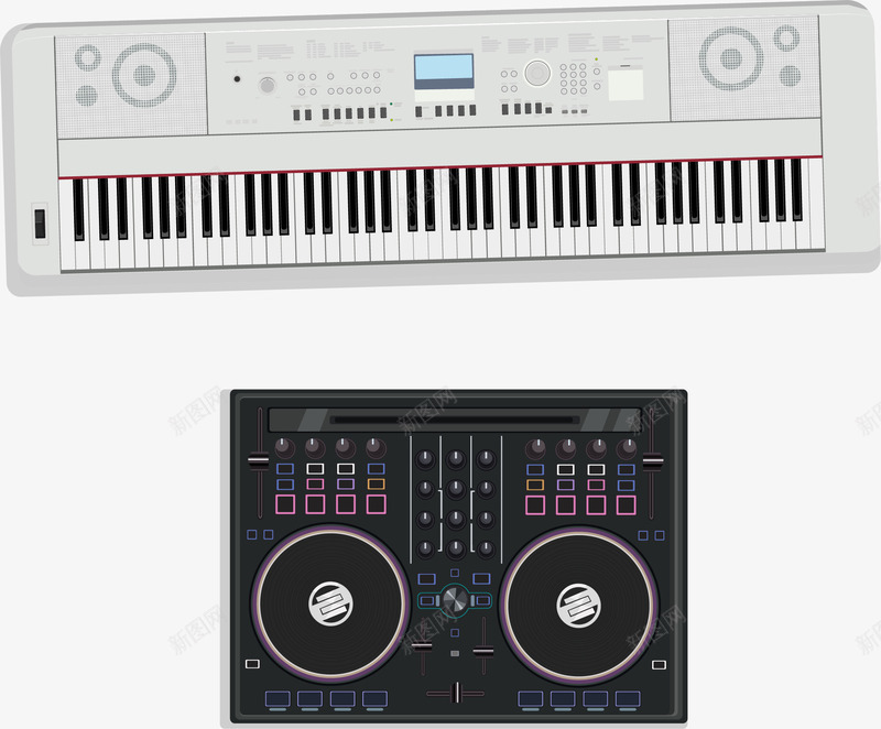 手绘键盘乐器png免抠素材_88icon https://88icon.com 乐器 手绘 打碟 电子琴 键盘