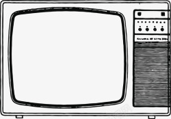 电视机设计老旧电视机家电手绘矢量图高清图片