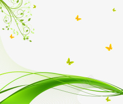 绿色动感绿色植物花藤底纹矢量图高清图片