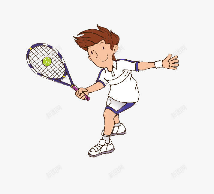 卡通打网球人物片png免抠素材_88icon https://88icon.com 体育运动人物 体育项目 卡通人物 打网球 网球人物素材