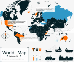 世界地图分析图表素材