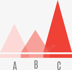 红色数据表红色PPT三角比例图图标高清图片