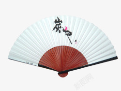 白色中国风扇子装饰图案素材