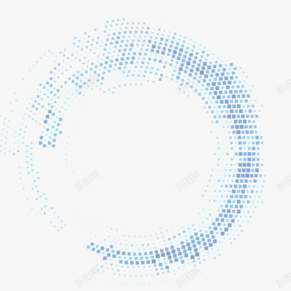 科技圆圈png免抠素材_88icon https://88icon.com 几何排列 几何点缀 方点组合 科技 蓝色
